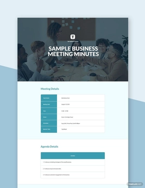 Sample Business Meeting Minutes Template