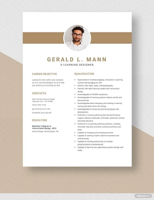 E-Learning Designer Resume
