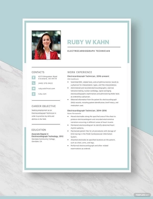 Electrocardiograph Technician Resume