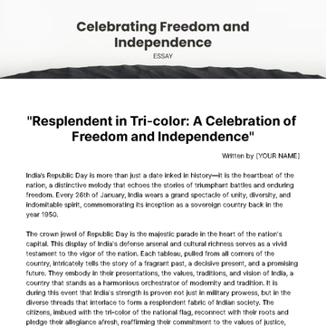 Free Celebrating Freedom and Independence Essay Template to Edit Online