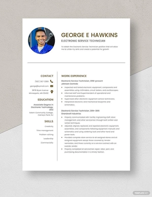 Electronic Service Technician Resume