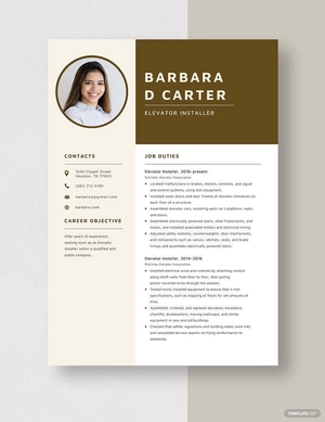 Elevator Installer Resume