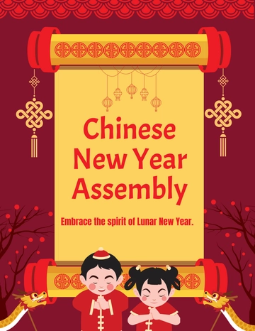 Free Chinese New Year School Flyer Template to Edit Online