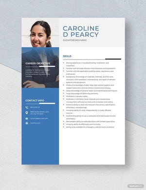 Elevator Mechanic Resume
