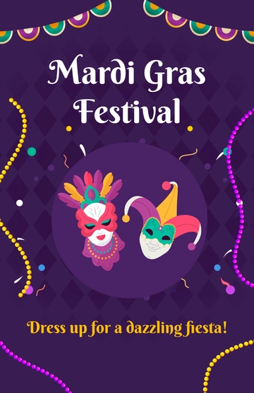 Free Mardi Gras Festival Posters Template to Edit Online