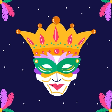 Free Mardi Gras King Clipart Template to Edit Online