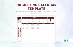 HR Meeting Calendar Template