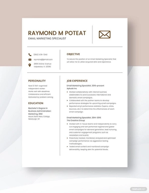 Email Marketing Specialist Resume
