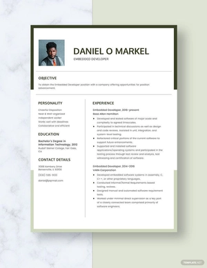 Embedded Developer Resume