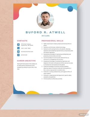 ER Clerk Resume