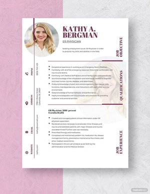 ER Physician Resume