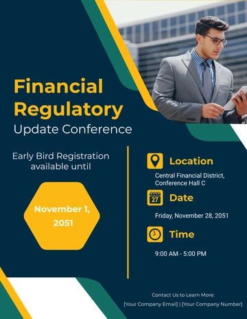 Free Financial Regulatory Update Conference Flyer Template to Edit Online