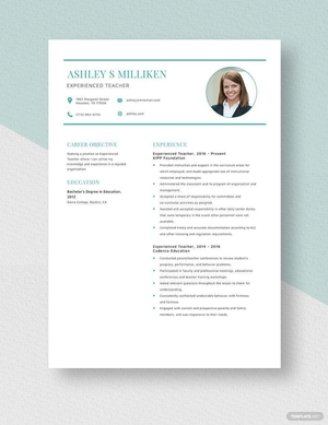 Experienced Teacher Resume