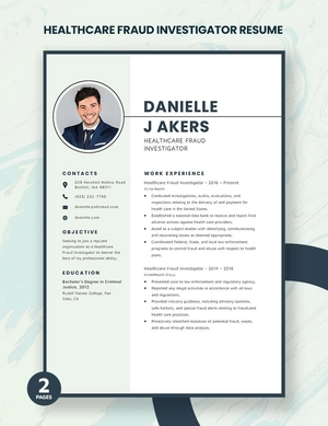 Healthcare Fraud Investigator Resume