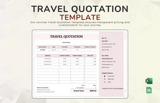 Travel Quotation Template