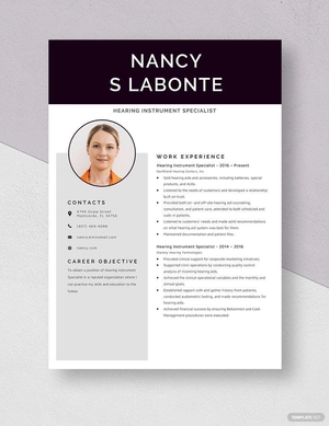 Hearing Instrument Specialist Resume