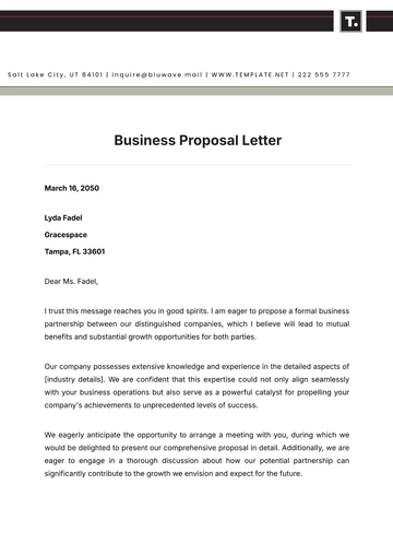 Free Business Proposal Letter Template to Edit Online
