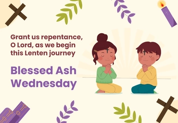 Free Ash Wednesday Prayer Cards Template to Edit Online