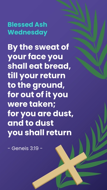 Free Ash Wednesday Catholic Quote Template to Edit Online