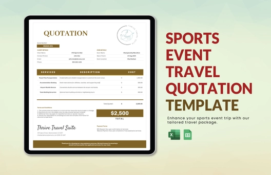 Sports Event Travel Quotation Template