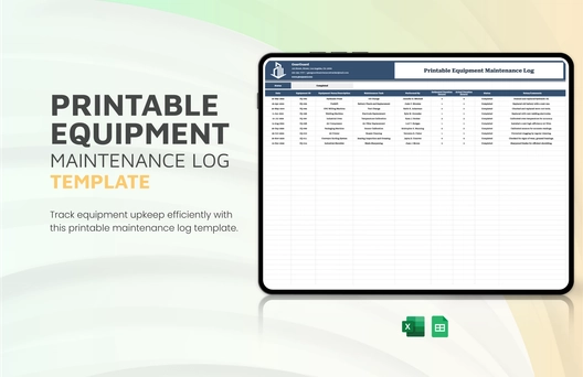 Printable Equipment Maintenance Log Template