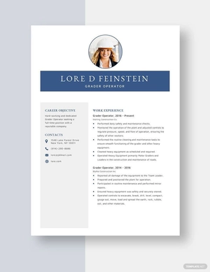 Grader Operator Resume