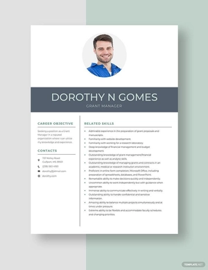 Grant Manager Resume
