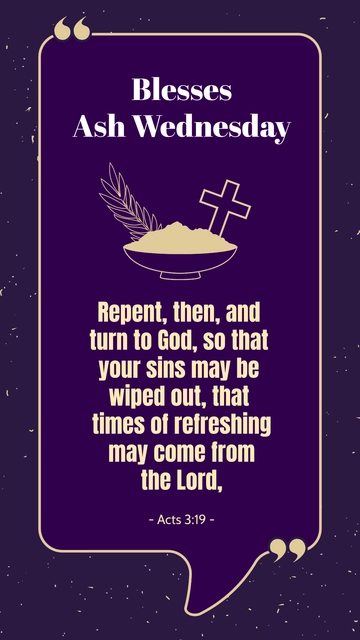 Free Ash Wednesday Blessed Quotes Template to Edit Online
