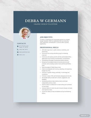 Graphic Design Volunteer Resume