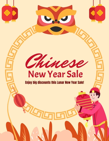 Free Chinese New Year Sale Flyer Template to Edit Online