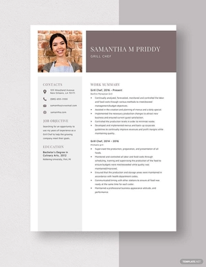 Grill Chef Resume