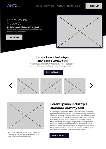 Free Digital Marketing Agency Website Wireframe Template to Edit Online