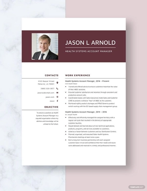Health Systems Account Manager Resume