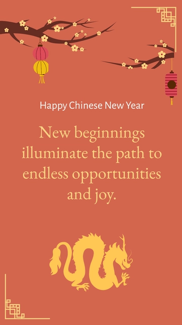 Free Chinese New Year Inspirational Quotes Template to Edit Online