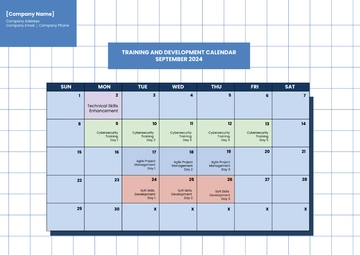 Free Training and Development Calendar Template to Edit Online
