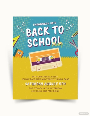 Back To School 90s Flyer Template