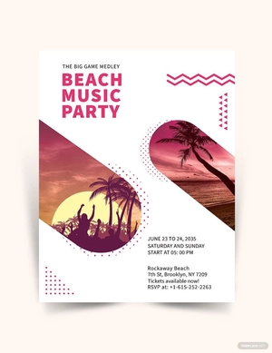 Beach Music Party Flyer Template