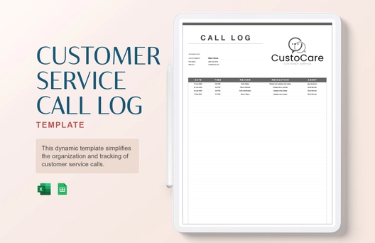 Customer Service Call Log Template