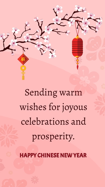 Free Chinese New Year Greetings Quotes Template to Edit Online