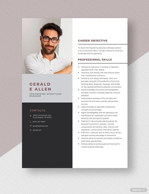 Engineering Operations Manager Resume
