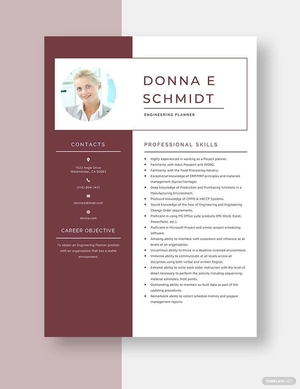 Engineering Planner Resume
