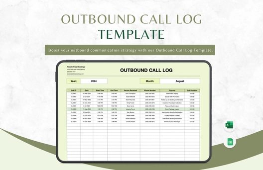 Outbound Call Log Template