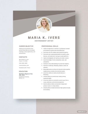 Environment Artist Resume