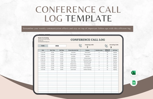 Conference Call Log Template
