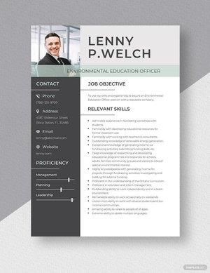 Environmental Education Officer Resume