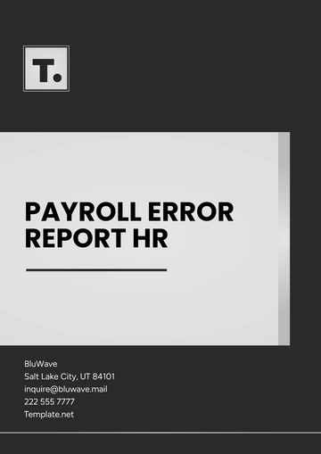 Free Payroll Error Report HR Template to Edit Online