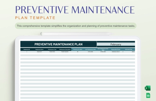 Preventive Maintenance Plan Template