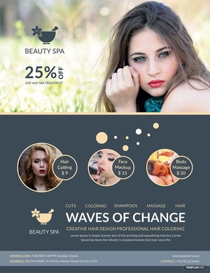 Flat Style Beauty Salon Flyer Template