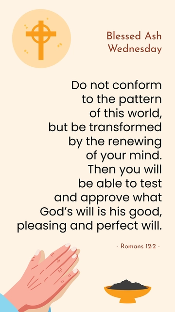 Free Ash Wednesday Bible Quotes Template to Edit Online