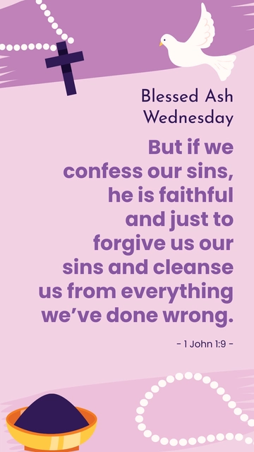 Free Ash Wednesday Inspirational Quote Template to Edit Online